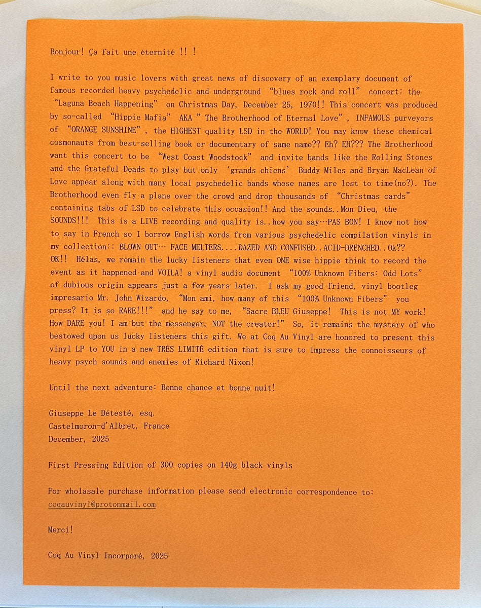 V/A - Laguna Beach Happening LP (AKA "100% Unknown Fibers: Odd Lots")