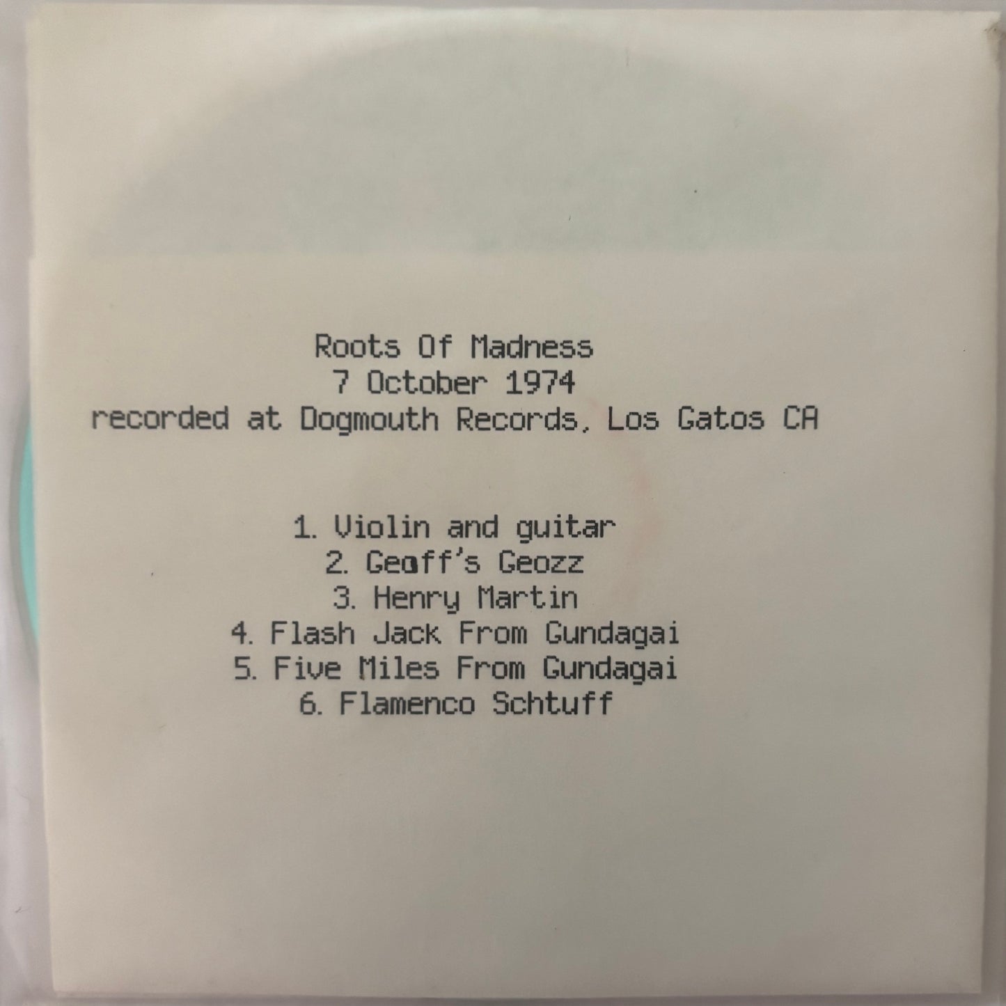 ROOTS OF MADNESS - 7 October 1974