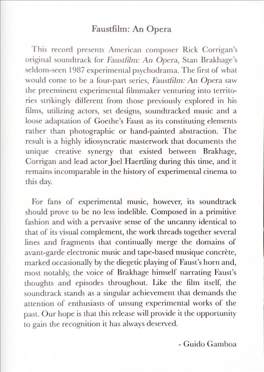 CORRIGAN, RICK - Faustfilm: An Opera