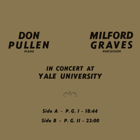GRAVES & DON PULLEN, MILFORD - In Concert At Yale University