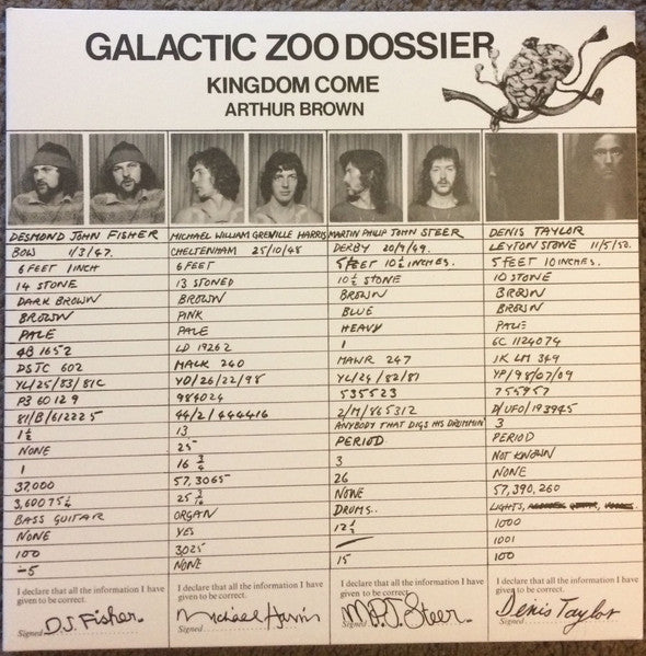 BROWNS, ARTHUR KINGDOM COME - Galactic Zoo Dossier