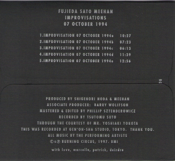 MEEHAN/FUJIEDA/SATO - Improvisations 07 October 1994