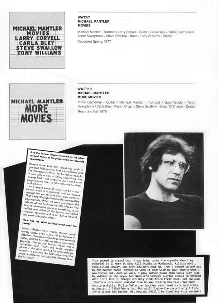 MICHAEL MANTLER - Movies