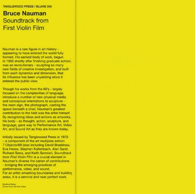 NAUMAN, BRUCE - Soundtrack From First Violin Film