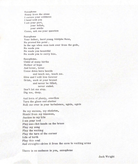 WRIGHT, JACK - Free Life, Singing