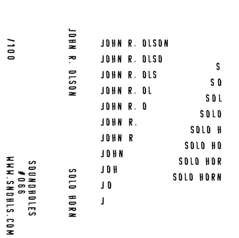 OLSON, JOHN R. - Sold Horn