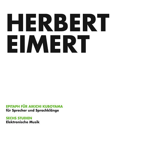 EIMERT, HERBERT - Epitaph Fur Aikichi Kuboyama / Sechs Studien