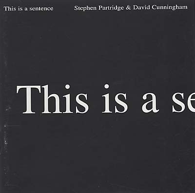 CUNNINGHAM & STEPHEN PARTRIDGE, DAVID - This Is A Sentence