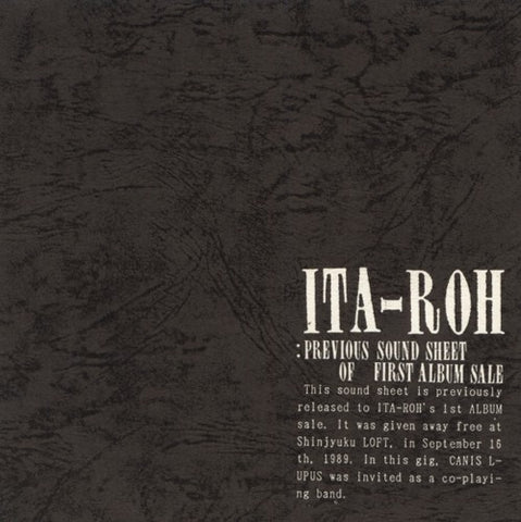 fusetron ITA-ROH, Previous Sound Sheet of First Album Sale