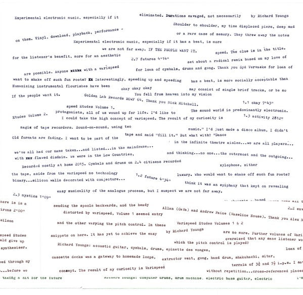 fusetron YOUNGS, RICHARD, Varispeed Etudes