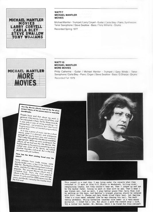 MICHAEL MANTLER - Movies